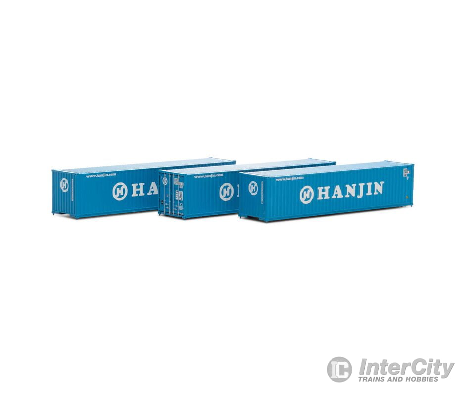 Athearn ATH17400 N 40’ Corrugated Low-Cube Container Hanjin #1 (3) Freight Loads & Containers