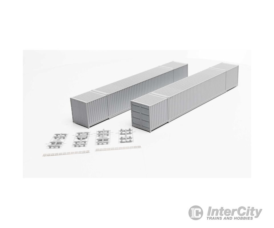Athearn Ath28538 Ho 60’ Container Cdau Kit Undecorated (2) Freight Loads & Containers