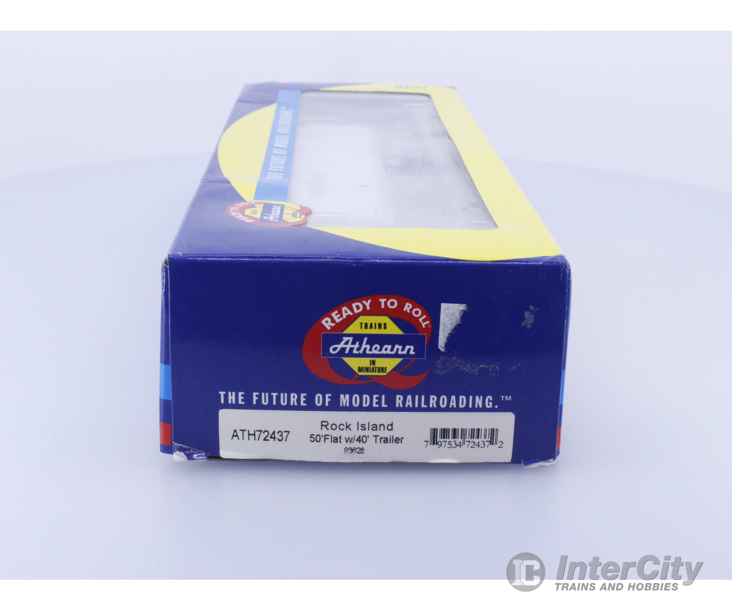 Athearn ATH72437 HO 50’ Flat with 40’ Trailer Chicago Rock Island and Pacific (ROCK) 93628 Freight Cars