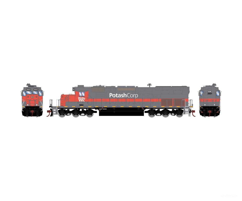 Athearn ATH73155 HO SD40T-2 Locomotive with DCC & Sound Potash/WRIX #35021 Locomotives