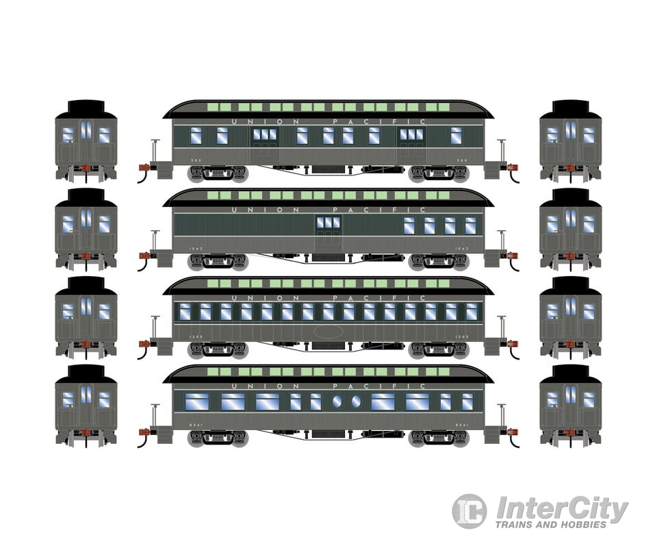 Athearn Ath84842 Ho 50’ Old Time Overland Passenger Set Up #1 (4) Cars