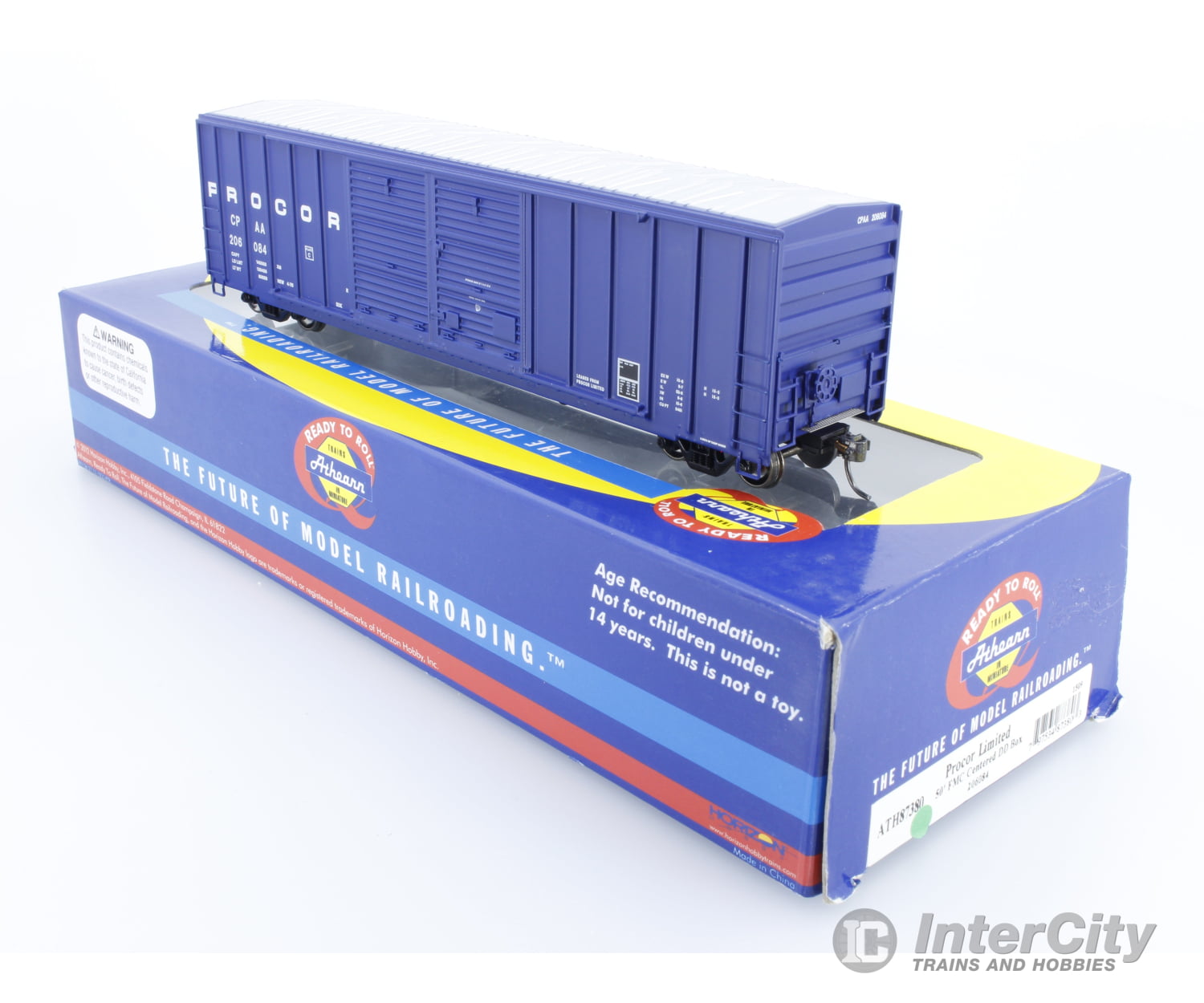 Athearn Ath87380 Ho 50’ Fmc Centered Dd Box Car Procor Limited 206084 Freight Cars