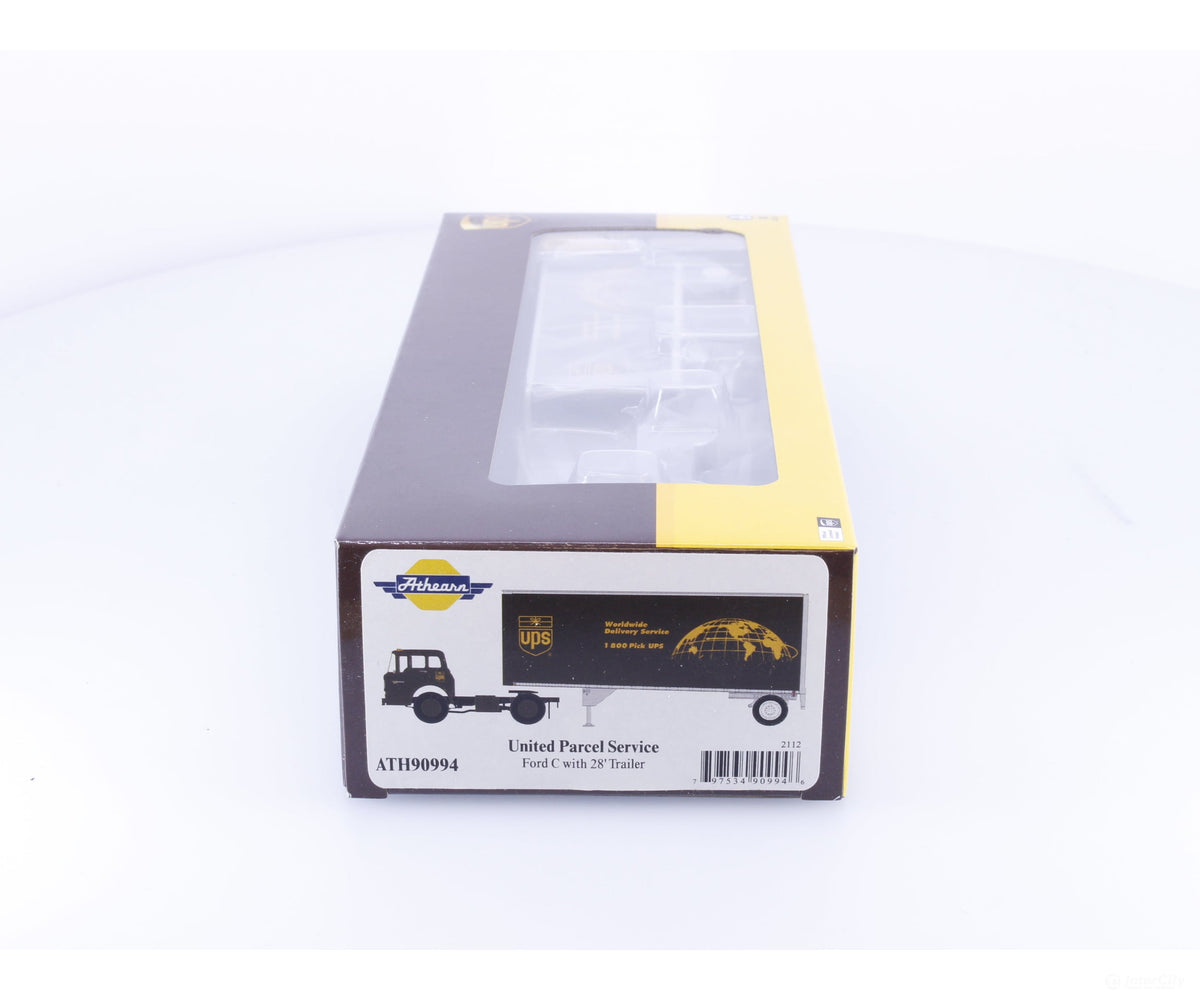 Athearn ATH90994 HO United Parcel Service Ford C with 28’ Trailer - Cars & Trucks