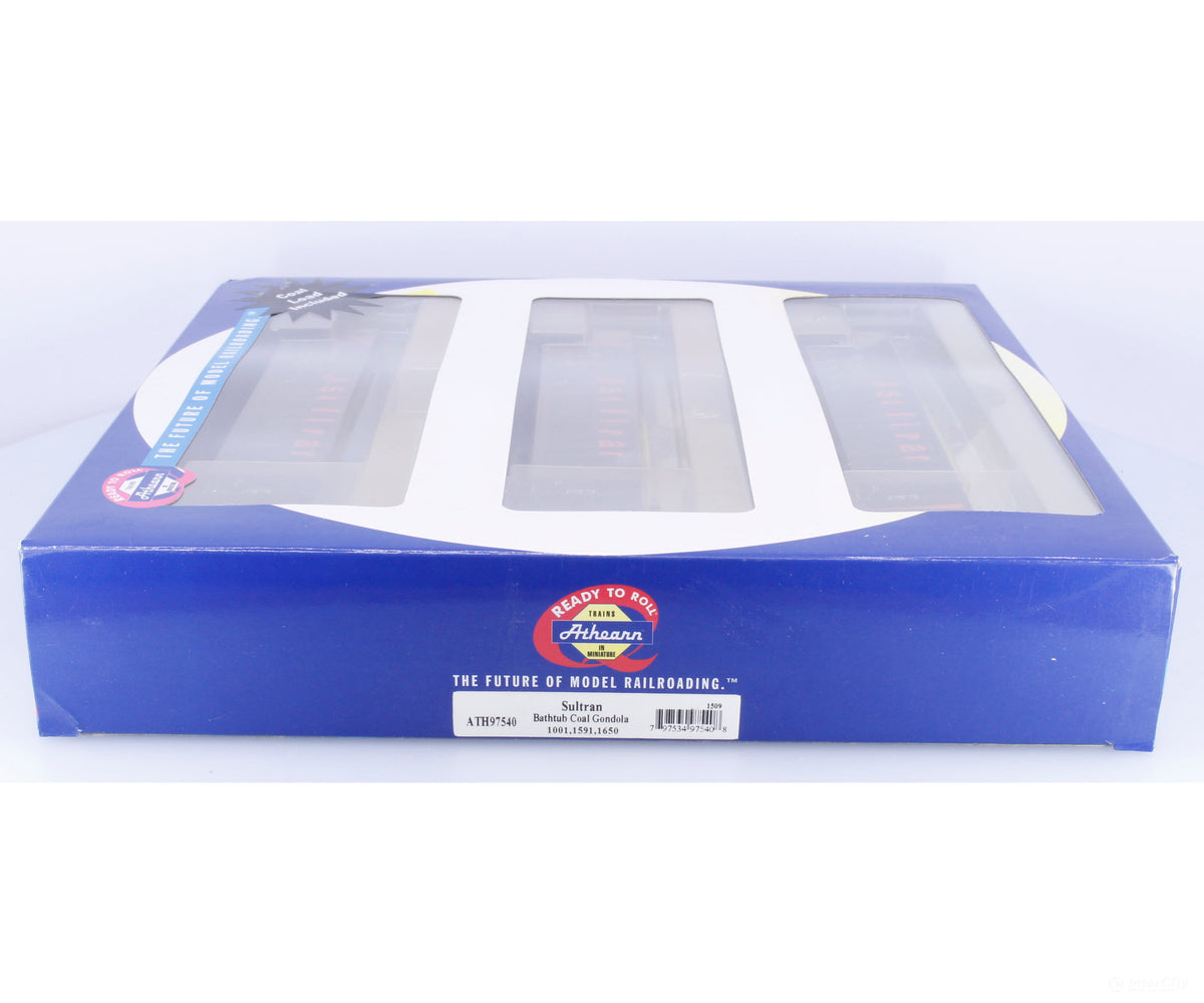 Athearn ATH97540 HO 3 Pack Sultran Bathtub Coal Gondola 1001/1591/1650 - Freight Cars