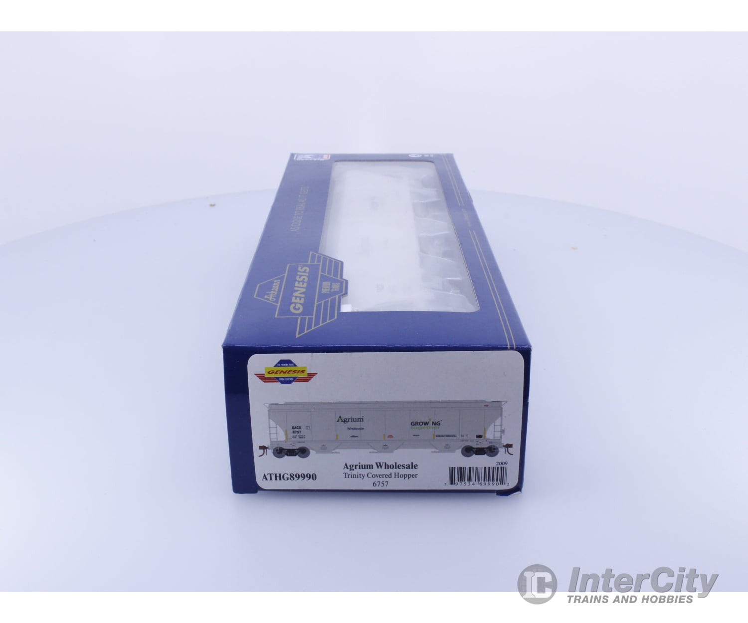 Athearn ATHG89990 HO Genesis Trinity 3 Bay Covered Hopper Agrium Wholesale General American Marks (GACX) 6757 Freight