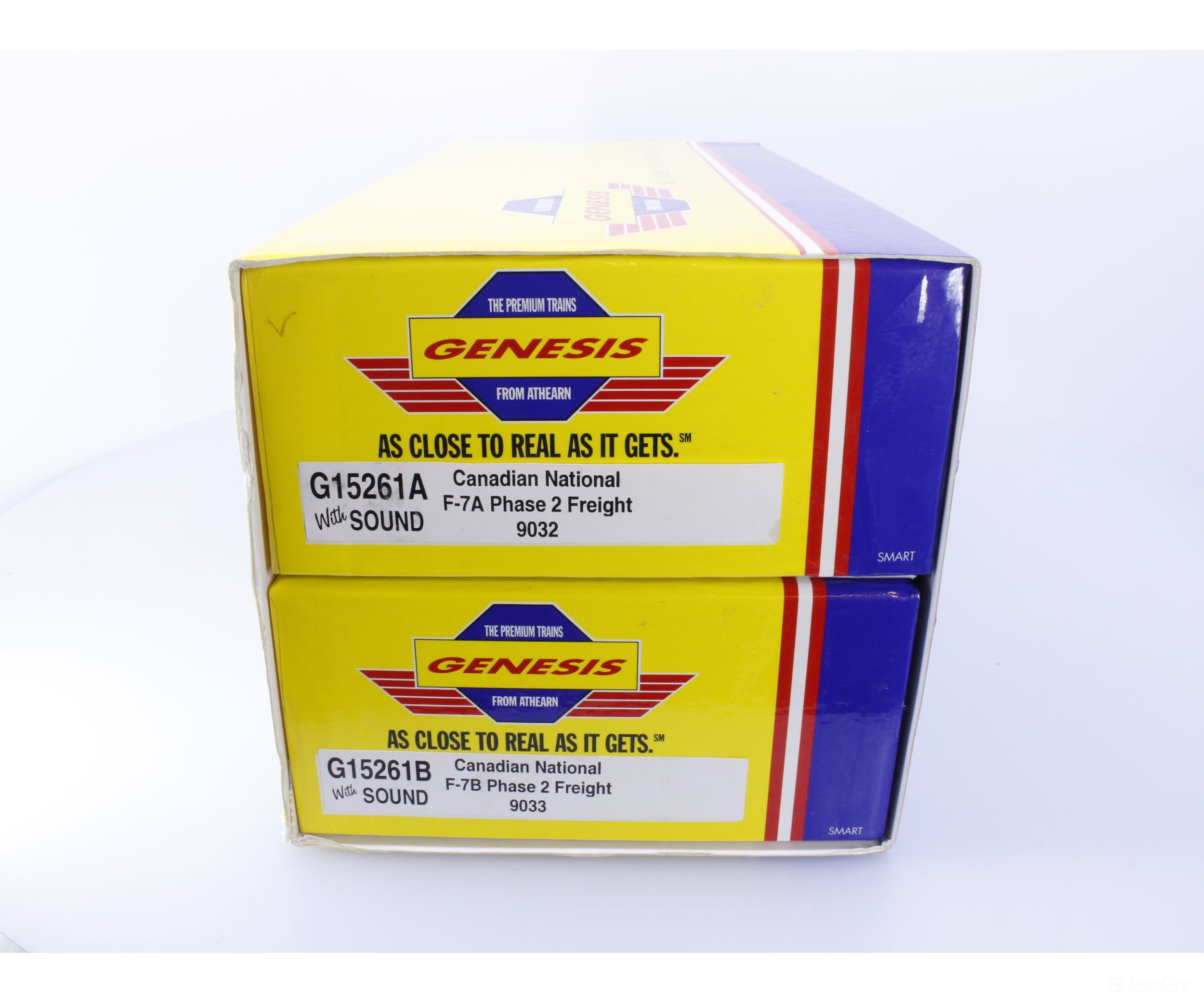 Athearn G15261 HO Genesis F-7A/B Phase 2 Freight Diesel Locomotive Set Canadian National (CN) 9032/9033 DCC & Sound