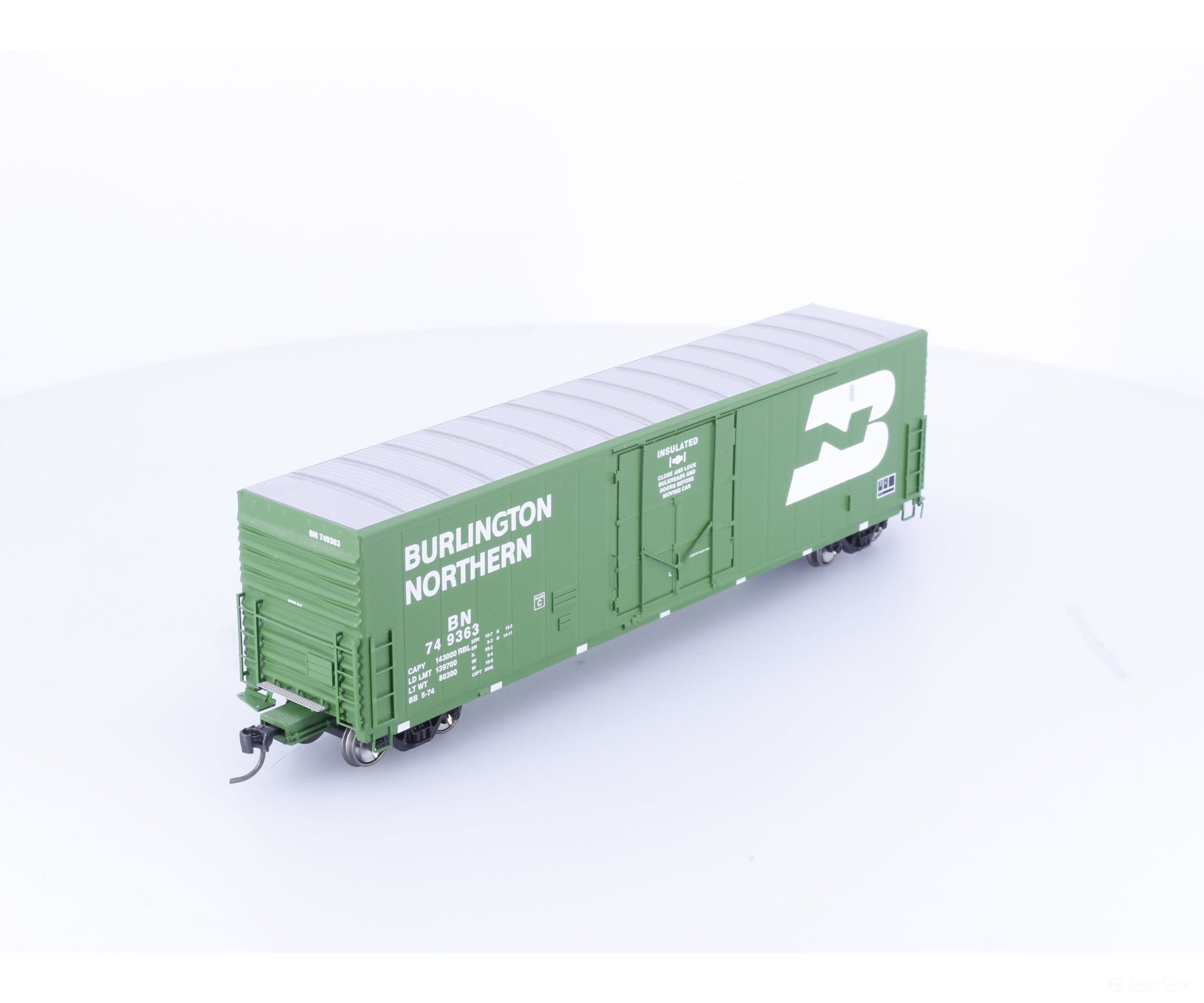 Athearn G4302 HO 50’ PC&F Plug Door Boxcar Burlington Northern (BN) 749363 - Freight Cars