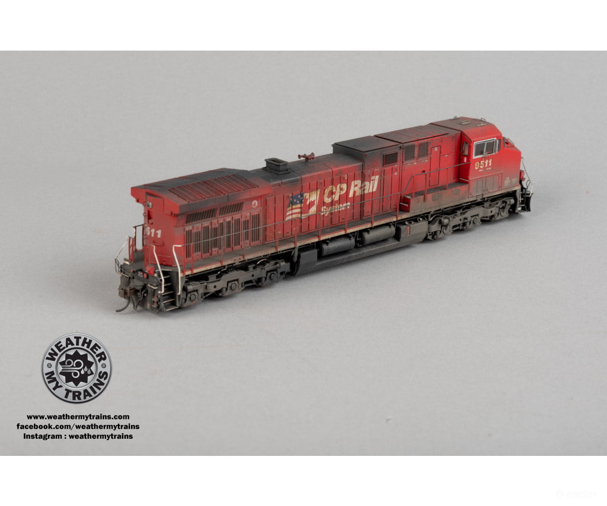 Athearn Genesis ATHG31783 HO AC4400CW Locomotive with DCC & Sound CPR #9511 - Weathered by WEATHER MY TRAINS