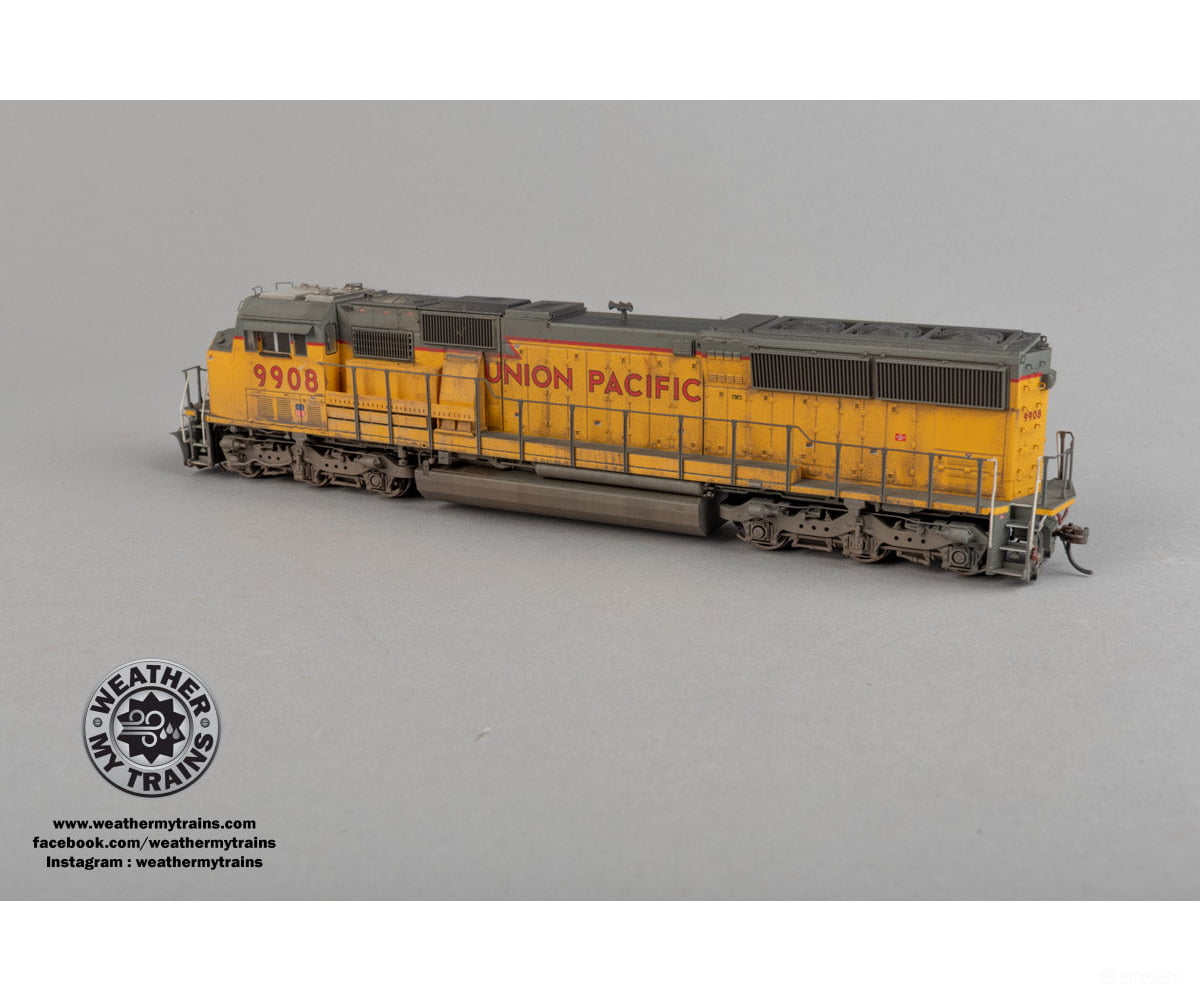Athearn Genesis ATHG80163 HO G2.0 SD59M-2 UP #9908 DCC Ready - Weathered by WEATHER MY TRAINS - Locomotives