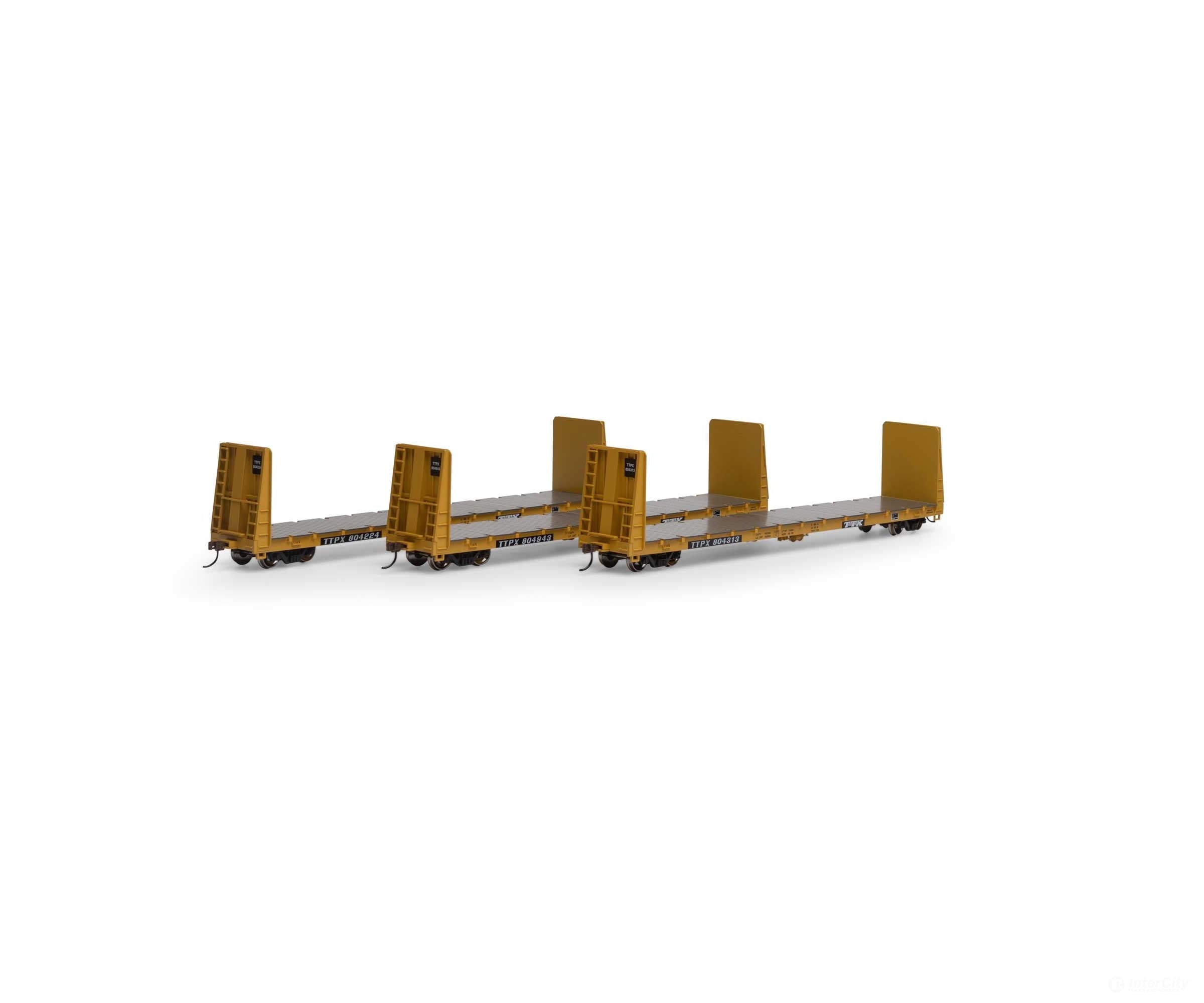Athearn HO ATH17084 RTR 60' Bulkhead Flat Car - TTPX (3-Pack) - Default Title (CH-140-17084)