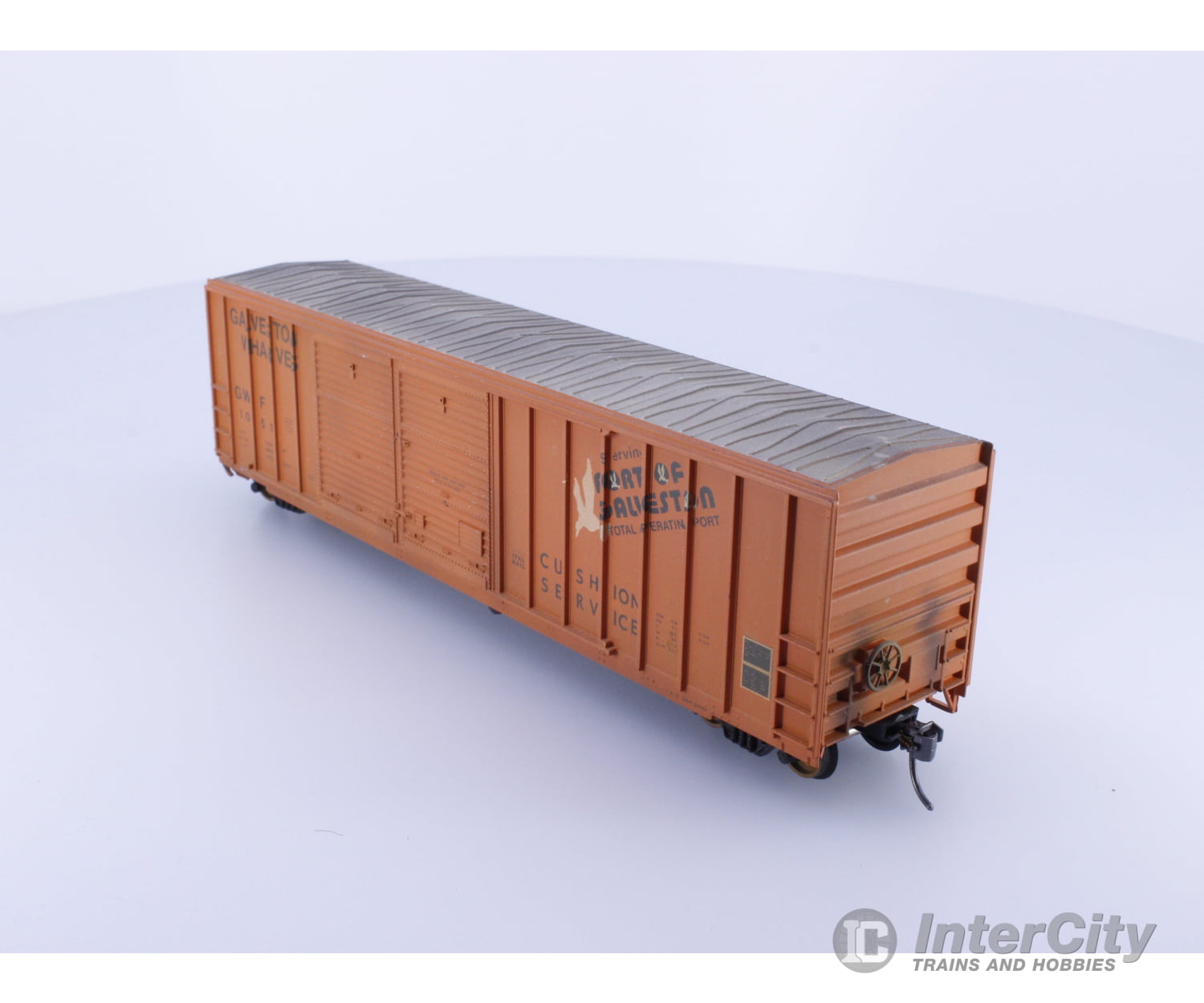 Athearn HO Double Door Boxcar Weathered Galveston Wharves 1051 Freight Cars
