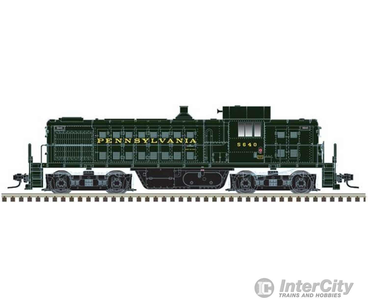 Atlas 10002996 Alco Rs1 - Standard Dc Classic Silver -- Pennsylvania Railroad 5640 (Brunswick Green)