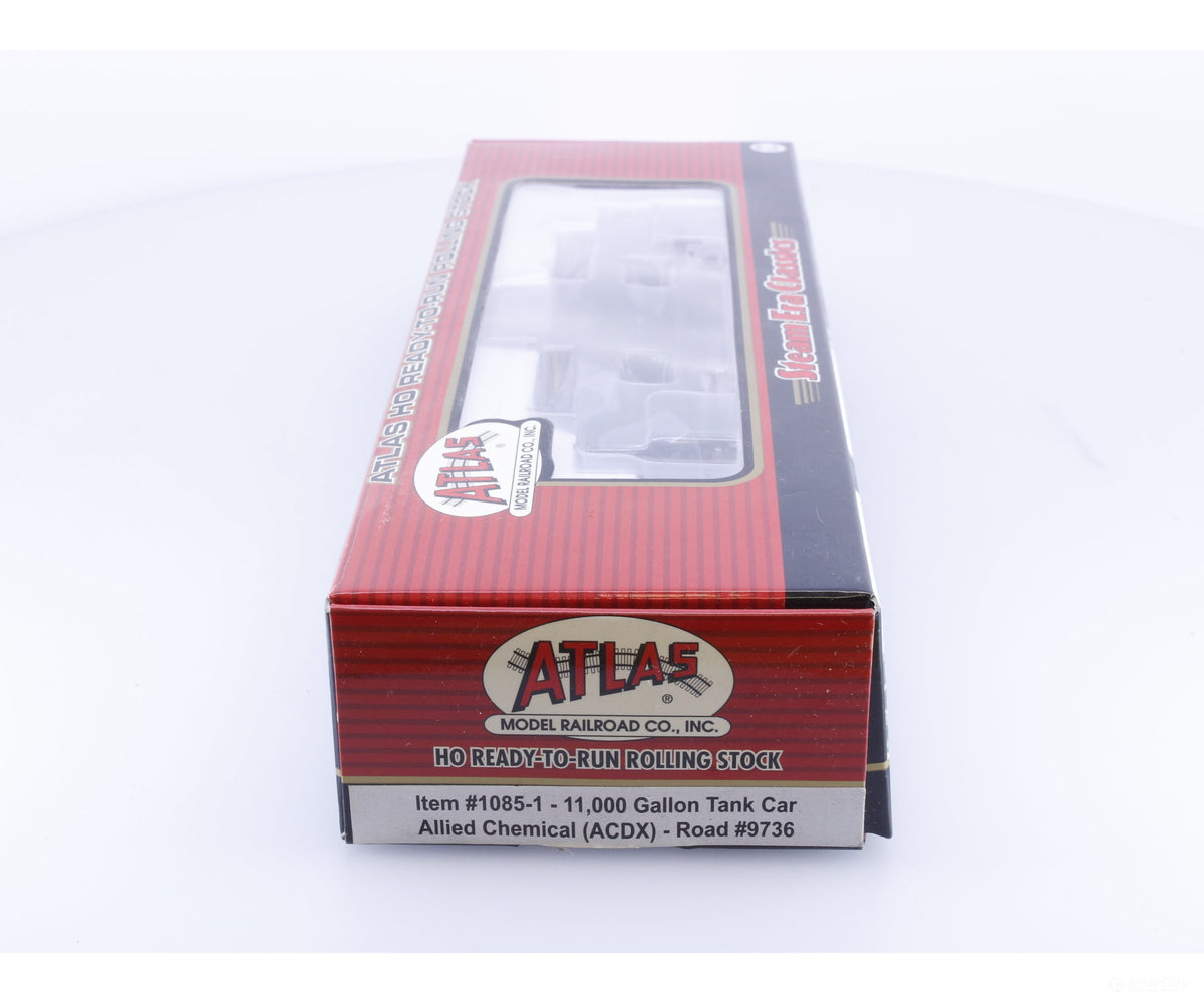 Atlas 1085-1 HO 11000 Gallon Tank Car Allied Chemical American Car and Foundry (ACF/ACFX) 9736 - Freight Cars