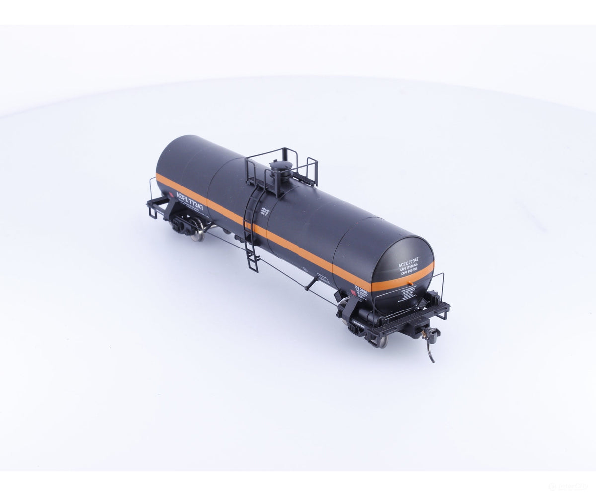 Atlas 20005617 HO ACF 17,360 Gallon Tank Car ACFX Black with Orange Stripe American Car and Foundry (ACF/ACFX) 77347