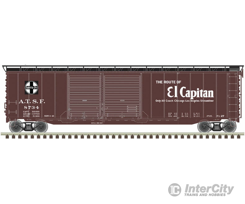 Atlas 20006590 Postwar 50 Double-Door Boxcar - Ready To Run Master(R) -- Santa Fe 8666 (Boxcar Red