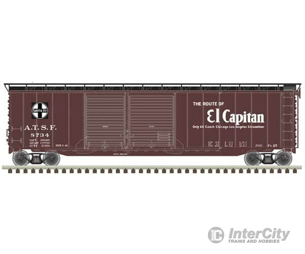 Atlas 20006591 Postwar 50 Double-Door Boxcar - Ready To Run Master(R) -- Santa Fe 8734 (Boxcar Red