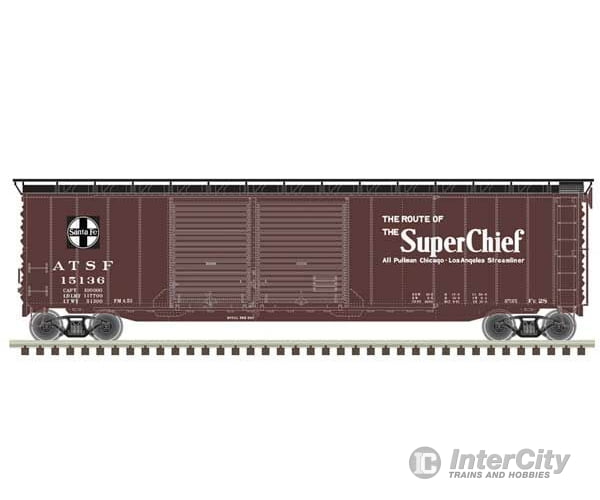 Atlas 20006593 Postwar 50 Double-Door Boxcar - Ready To Run Master(R) -- Santa Fe 15136 (Boxcar Red