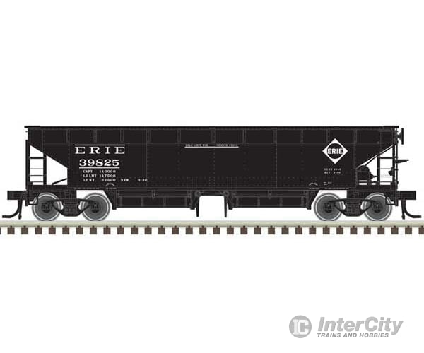 Atlas 20006802 70-Ton Hart Ballast Car - Ready To Run Master(R) -- Erie 39825 (Black White) Freight