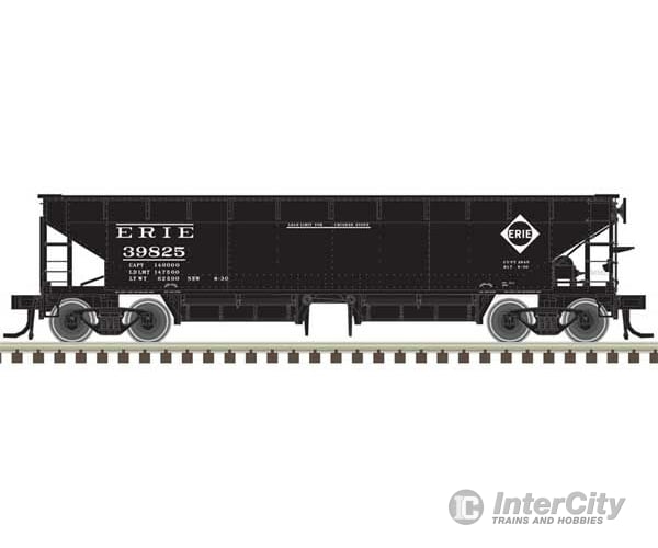 Atlas 20006803 70-Ton Hart Ballast Car - Ready To Run Master(R) -- Erie 39837 (Black White) Freight