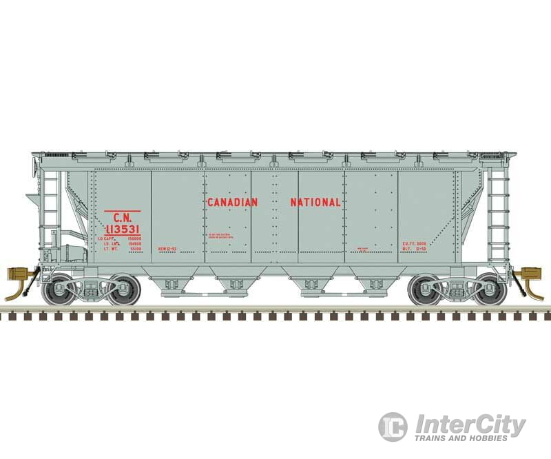 Atlas 20007153 Slab-Side Covered Hopper - Ready To Run Master(R) -- Canadian National #113404 (Gray