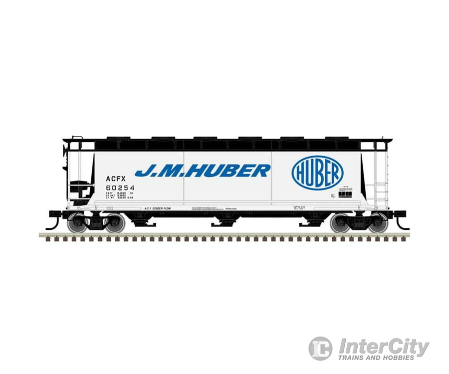 Atlas 20007179 Acf 3-Bay Cylindrical Hopper - Ready To Run -- J.m. Huber #60259 (Gray Black Blue)
