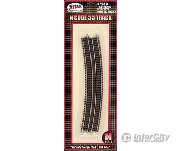 Atlas 2022 Code 55 Track W/Nickel-Silver Rail & Brown Ties -- 17-1/2 Radius Full Curve Pkg(6)