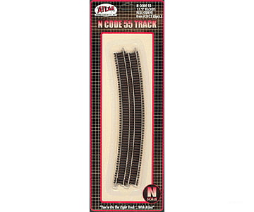 Atlas 2022 Code 55 Track W/Nickel-Silver Rail & Brown Ties -- 17-1/2 Radius Full Curve Pkg(6)