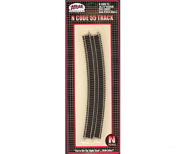 Atlas 2024 Code 55 Track W/Nickel-Silver Rail & Brown Ties -- 18-3/4 Radius Full Curve Pkg(6)