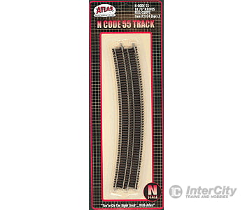 Atlas 2024 Code 55 Track W/Nickel-Silver Rail & Brown Ties -- 18-3/4 Radius Full Curve Pkg(6)