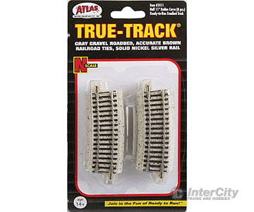 Atlas 2411 N Code 65 Tru-Track(R) -- 1/2 11 Radius Curve Track & Turnouts
