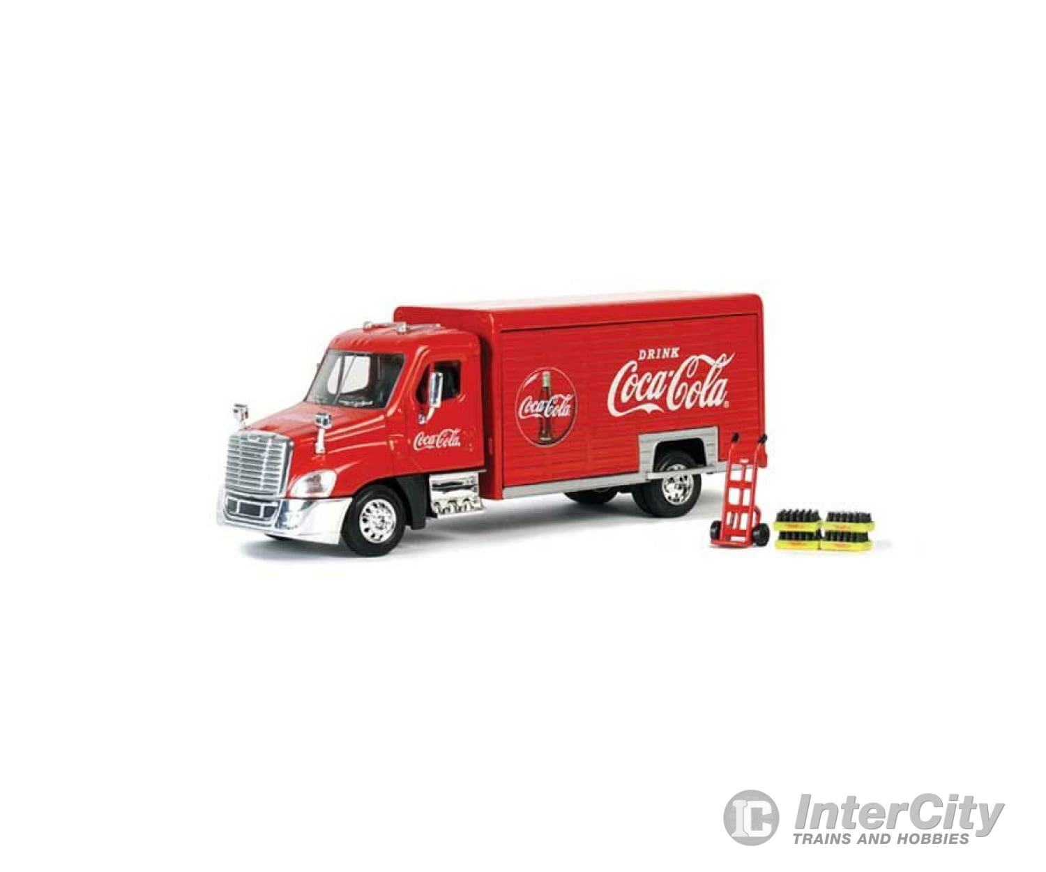 Atlas 25000020 Beverage Delivery Truck With 2 Sliding Doors Handcart Cases - Assembled -- Coca-Cola