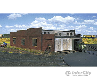 Atlas 2843 3-Stall Brick Roundhouse -- Holds Locomotives Up To 8 20Cm Long Structures