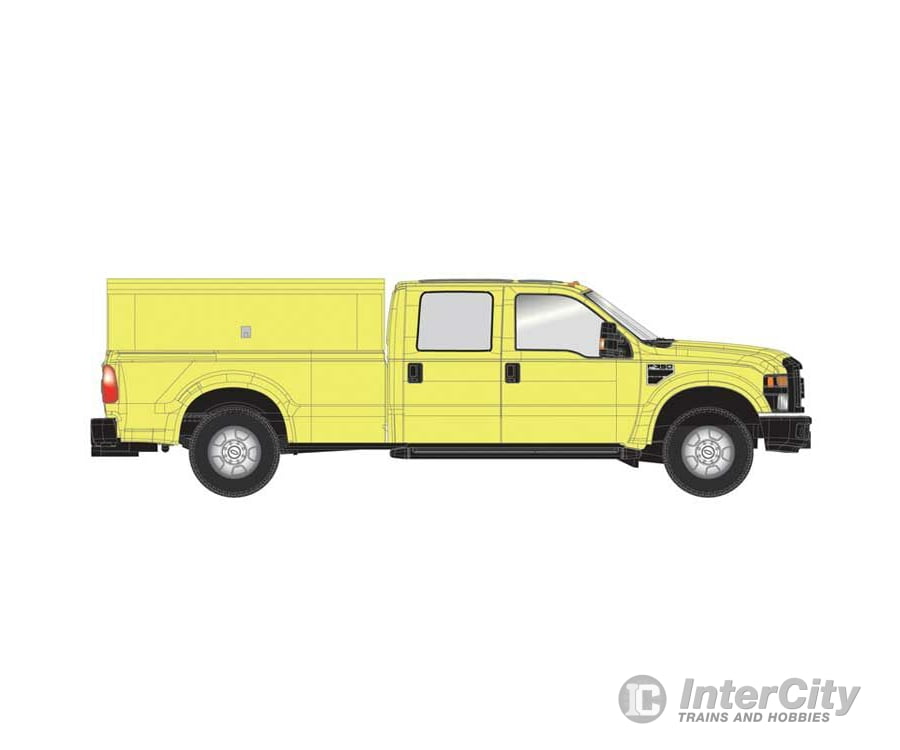 Atlas 35000003 Ford(R) F-350 Crew-Cab Pickup Truck - Assembled -- Safety Yellow With Utility Cap