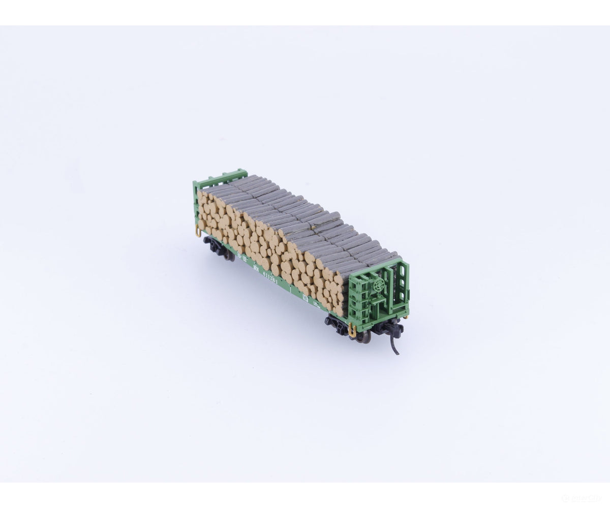 Atlas 38402 N Bulkhead Flat Car w/ Pulpwood Load Burlington Northern (BN) 611301 - Freight Cars