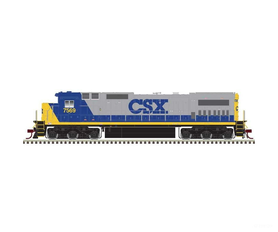 Atlas 40005677 Ge Dash 8-40C - Front Ditch Lights Loksound & Dcc Master(R) -- Csx #7574 (Yn2 Gray