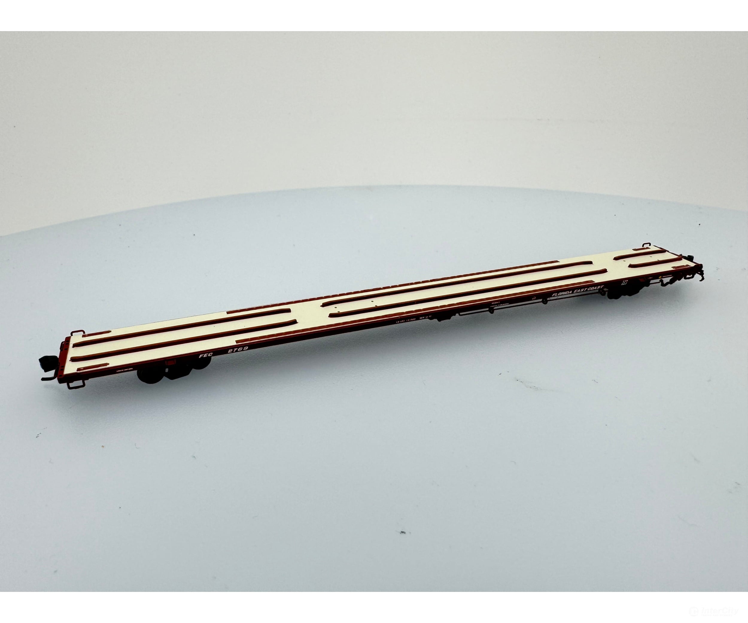 Atlas 50001381 N 89’4’’ Flat Car Mid/End Hitches Florida East Coast (Fec) 2769 Freight Cars