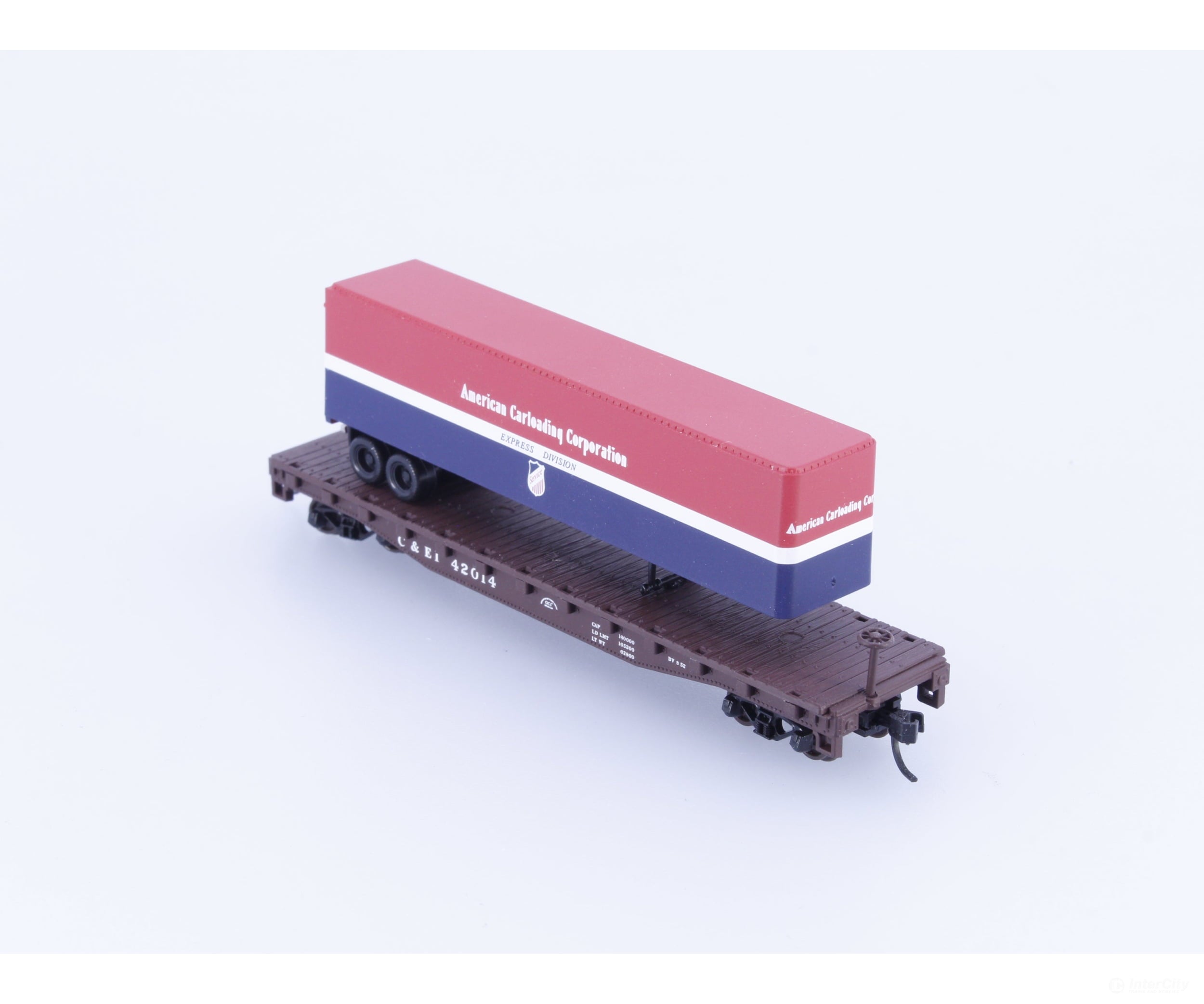 Atlas 50001452 N Piggyback Flatcar with 40’ Trailer Chicago & Eastern Illinois (CEI) 42014 Freight Cars