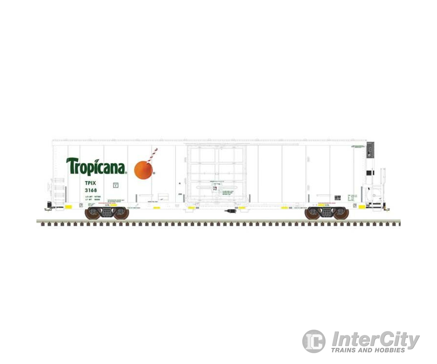 Atlas 50006561 Trinityrail(R) 64 Modern Reefer - Ready To Run -- Tropicana #3077 (White Green Orange
