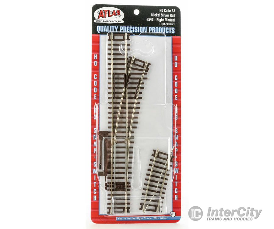 Atlas 543 Code 83 Snap-Switch(R) Manual Turnout -- 18 Radius Right Hand Track & Turnouts