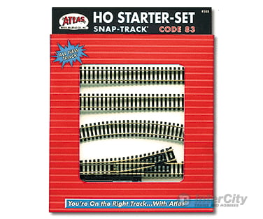 Atlas 588 Code 83 Nickel-Silver Snap-Track Set -- Starter Track & Turnouts