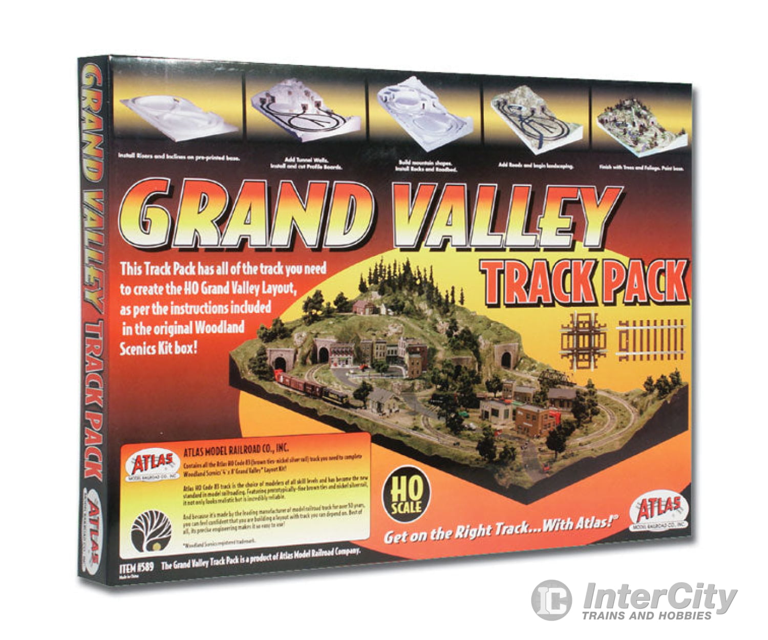 Atlas 589 Grand Valley Track Pack - - For Woodland Scenics Layout (#785 - 1483 Sold Separately) Kits
