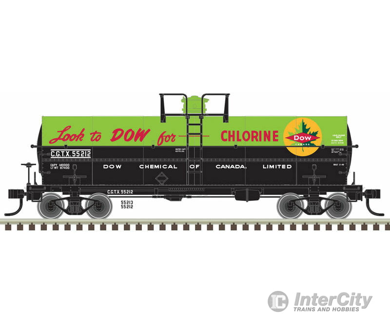 Atlas Ho 20005483 11 000-Gallon Tank Car No Platform - Ready To Run Master(R) -- Dow Canada Cgtx