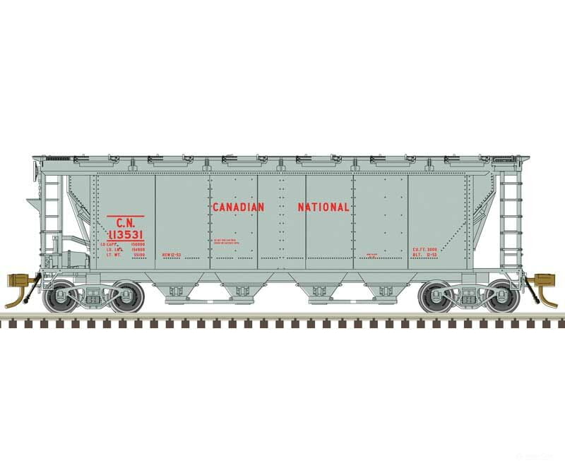 Atlas 20007153 Slab-Side Covered Hopper - Ready To Run Master(R) -- Canadian National #113404 (Gray