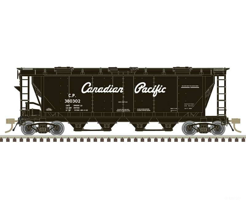 Atlas Ho 20007160 Slab-Side Covered Hopper - Ready To Run Master(R) -- Canadian Pacific #380438