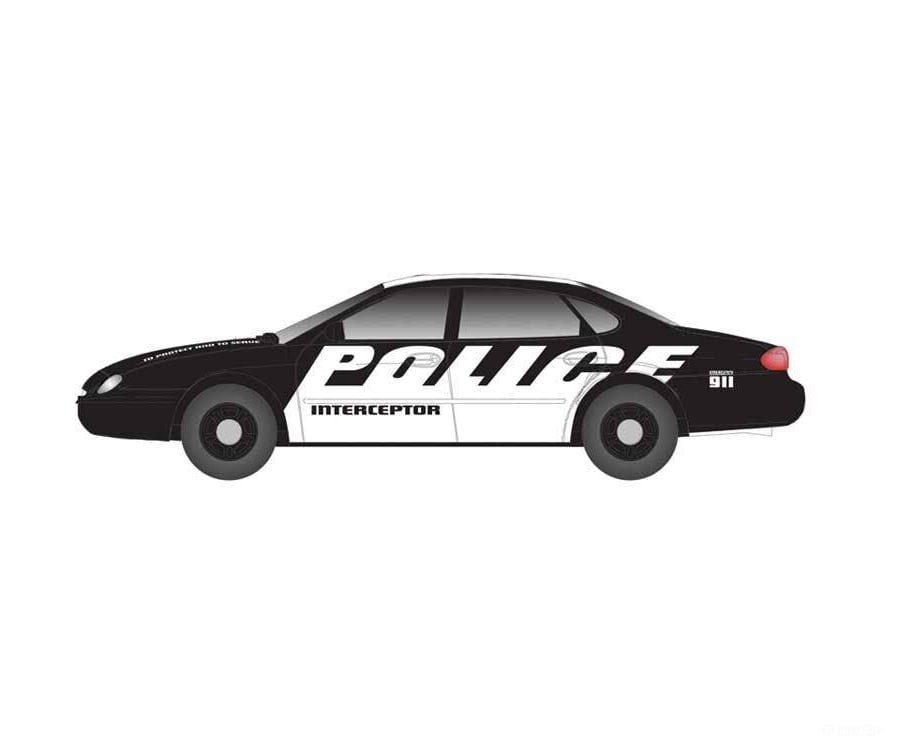 Atlas HO 30000153 1996 Ford Taurus 4-Door Sedan - Assembled - Police Interceptor (black white) Cars & Trucks