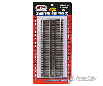 Atlas Ho 521 Code 83 Straight Snap-Track(R) -- 6 15.2Cm Pkg(4) Track & Turnouts