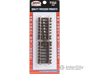 Atlas Ho 525 Code 83 Snap Track - Straight Sections -- 2 5.1Cm Pkg(4) & Turnouts