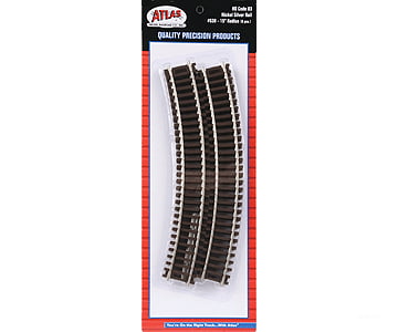 Atlas Ho 530 Code 83 Curved Snap Track -- 15 Radius Pkg(6) & Turnouts