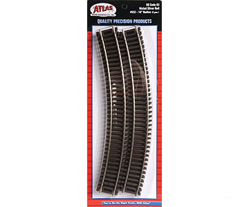Atlas Ho 532 Code 83 Curved Snap Track -- 18 Radius Pkg(6) & Turnouts