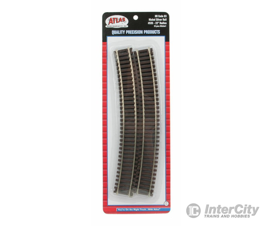 Atlas Ho 535 Code 83 Curved Snap Track -- 22 Radius Pkg(6) & Turnouts